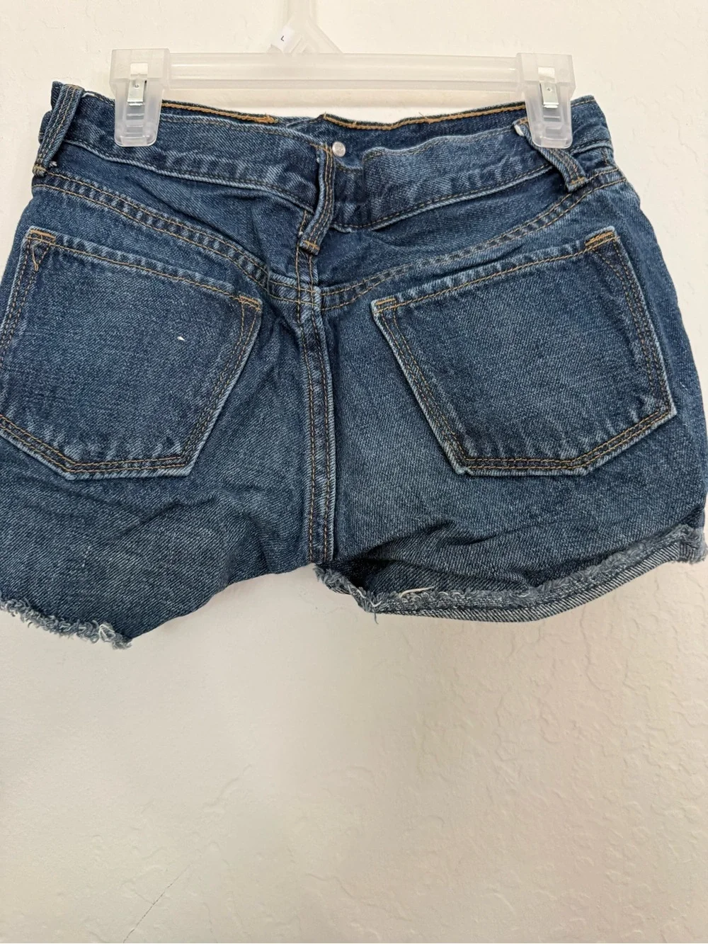 Old Navy Dark Blue Denim Star Appliqué Frayed Hem Shorts